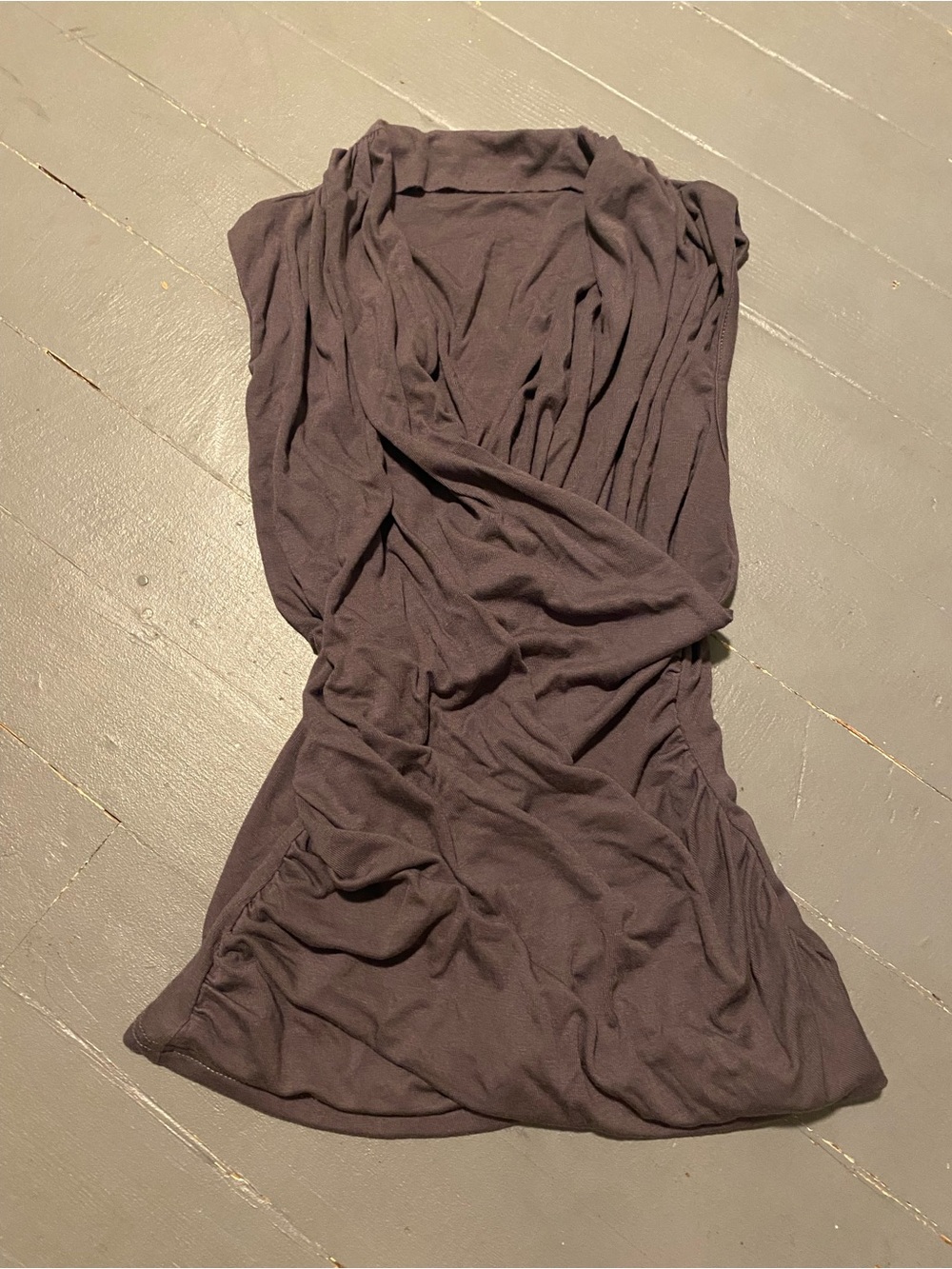 Y2K Sleeveless Draped Wrap-Front Women's Gray Top